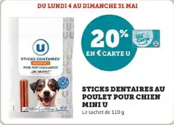 Hyper U Sticks dentaires au poulet pour chien mini u offre