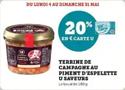 Hyper U Terrine de campagne au piment d'espelette u saveurs offre