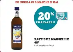 Hyper U Pastis de marseille 45° offre