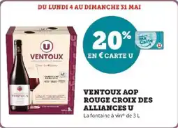 Hyper U Ventoux aop rouge croix des alliances u offre