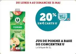 Hyper U Jus de pomme a base de concentre u offre