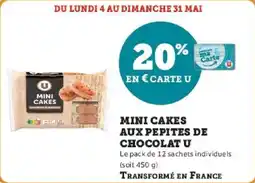 Hyper U Mini cakes aux pepites de chocolat u offre