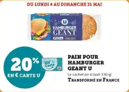 Hyper U Pain pour hamburger geant u offre