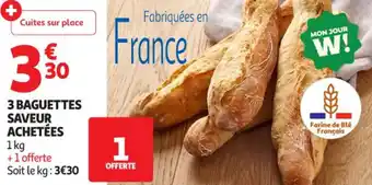 3 baguettes saveur achetées