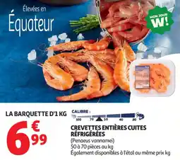 Auchan Supermarché Crevettes entières cuites réfrigérées offre