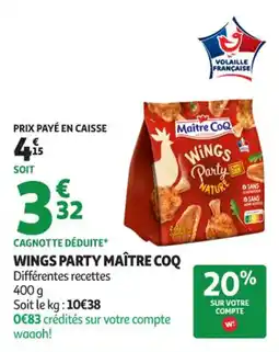 Auchan Supermarché Wings party maître coq offre