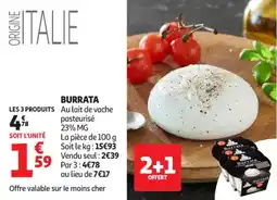 Auchan Supermarché Burrata offre