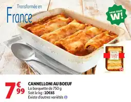 Auchan Supermarché Cannelloni au boeuf offre