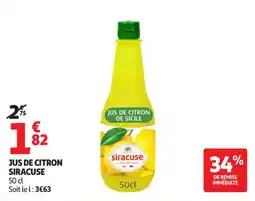 Auchan Supermarché Jus de citron siracuse offre