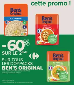 Carrefour Contact Sur tous les doypacks ben's original offre