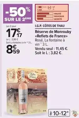 Carrefour Drive Reflets de france - i.g.p. côtes de thau offre
