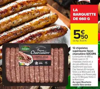 12 chipolatas supérieures façon charcutière socopa