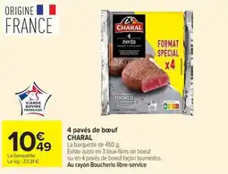 Carrefour Market 4 pavés de bœuf charal offre