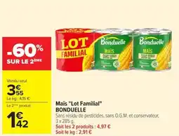 Carrefour Market Maïs lot familial bonduelle offre