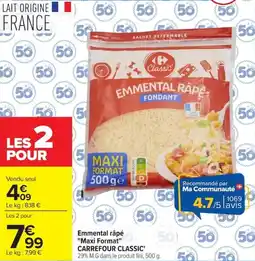 Carrefour Market Emmental râpé maxi format carrefour classic' offre