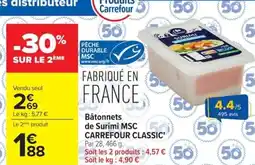 Carrefour Market Bâtonnets de surimi msc carrefour classic offre