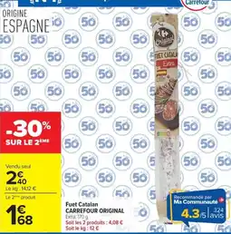 Carrefour Market Fuet catalan carrefour original offre