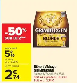 Carrefour Market Bière d'abbaye grimbergen offre