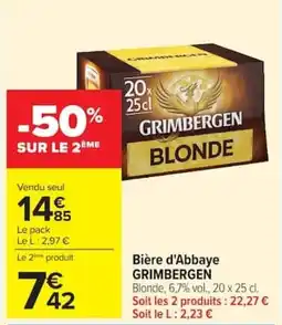 Carrefour Market Bière d'abbaye grimbergen offre