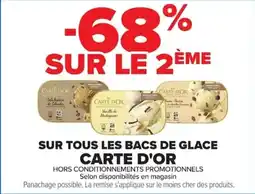 Carrefour Market Sur tous les bacs de glace carte d'or offre
