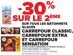 Carrefour Market Sur tous les bâtonnets glacés carrefour classic carrefour extra et carrefour sensation offre