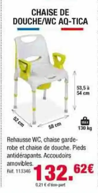 G20 Chaise de Douche/WC Aq-Tica offre