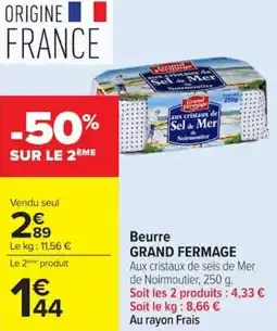 Carrefour Market Beurre grand fermage offre