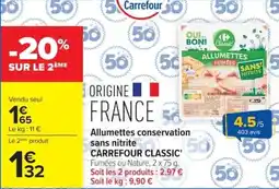 Carrefour Market Allumettes conservation sans nitrite carrefour classic offre