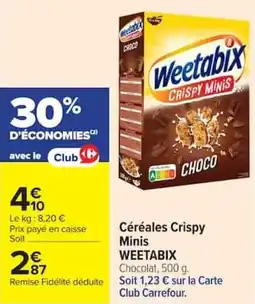 Carrefour Market Céréales crispy minis weetabix offre