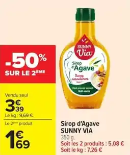 Carrefour Market Sirop d'agave sunny via offre