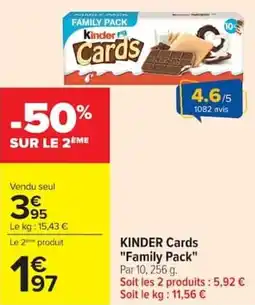 Carrefour Market Kinder cards family pack offre