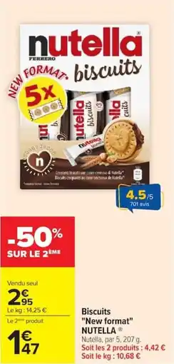 Carrefour Market Biscuits new format nutella offre