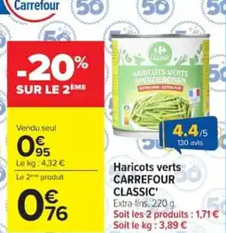 Carrefour Market Haricots verts carrefour classic offre