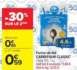 Carrefour Market Farine de blé carrefour classic' offre