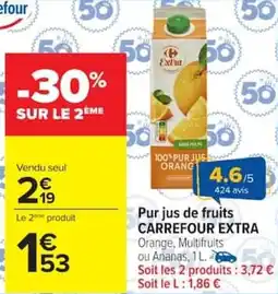 Carrefour Market Pur jus de fruits carrefour extra offre
