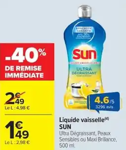 Carrefour Market Liquide vaisselle sun offre