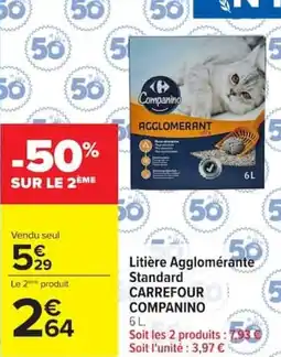 Carrefour Market Litière agglomérante standard carrefour companino offre