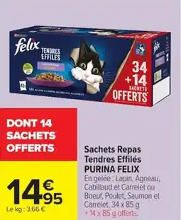 Carrefour Market Sachets repas tendres effilés purina felix offre