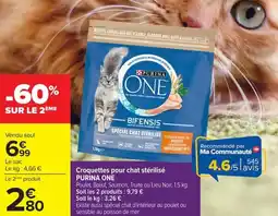 Carrefour Market Croquettes pour chat stérilisé purina one offre