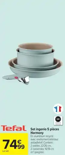 Carrefour Market Tefal set ingenio 5 pièces harmony offre