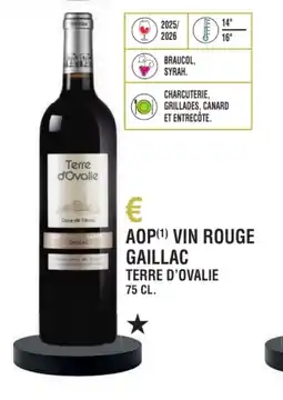 E.Leclerc Aop vin rouge gaillac terre d'ovalie offre
