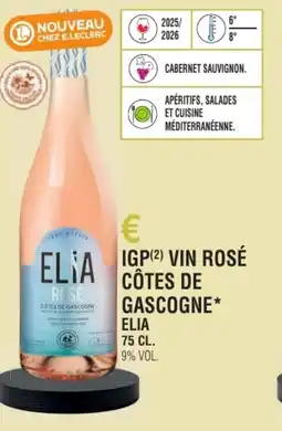 E.Leclerc Igp vin rosé côtes de gascogne elia offre