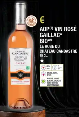 E.Leclerc Aop vin rosé gaillac bio le rosé du château candastre offre