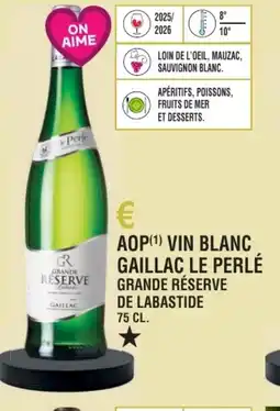 E.Leclerc Aop vin blanc gaillac le perlé grande réserve de labastide offre