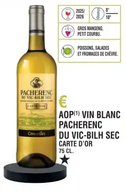 E.Leclerc Aop vin blanc pacherenc du vic-bilh sec carte d'or offre