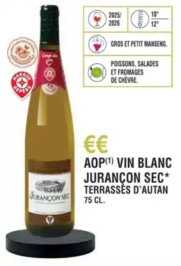 E.Leclerc Aop vin blanc jurancon sec terrasses d'autan offre