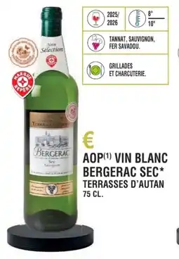 E.Leclerc Aop vin blanc bergerac sec terrasses d'autan offre