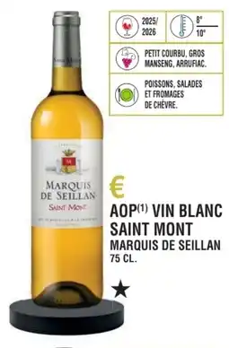 E.Leclerc Aop vin blanc saint mont marquis de seillan offre