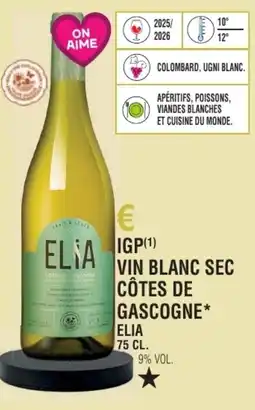 E.Leclerc Igp vin blanc sec côtes de gascogne elia offre