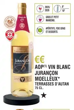 E.Leclerc Aop vin blanc jurançon moelleux terrasses d'autan offre